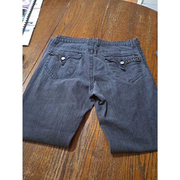 Vintage Size 12 Bill Blass Black Skinny Denim Jeans with Riveted Back Pockets - Picture 4 of 5